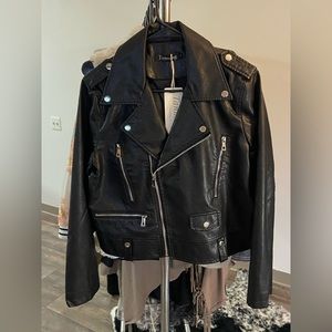 tanming faux leather jacket